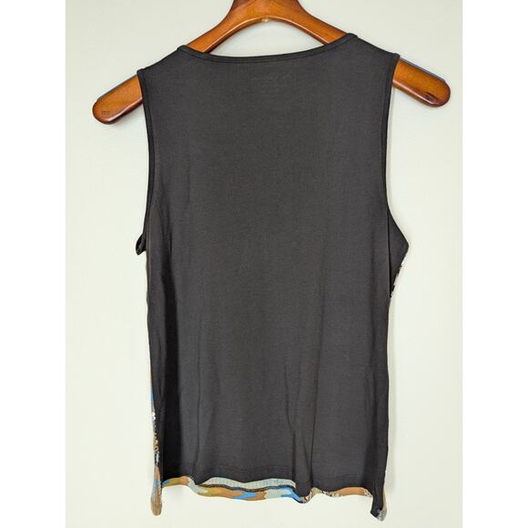 Chico's Women's Y2K Western Sequin Scoop Neck Tank Top Shirt Brown Size 0 XS - Picture 4 of 9